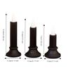 Simple Flameless Halloween Black LED Candle Simulated Warm Light Electronic Candle Lights Plastic LED Electronic Candle Party