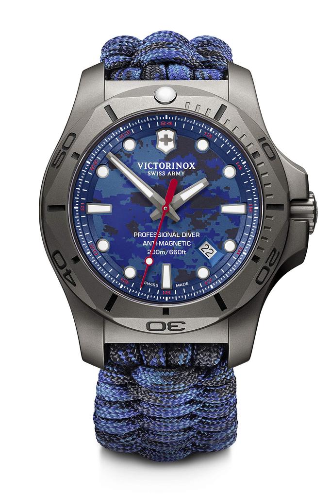 Watch PROFESSIONAL DIVER TITANIUM Sandblasted Titanium Case Blue Camo Dial Blue Camo Paracord Strap Gift 241813 [Victorinox] I.N.O.X. Men's []
