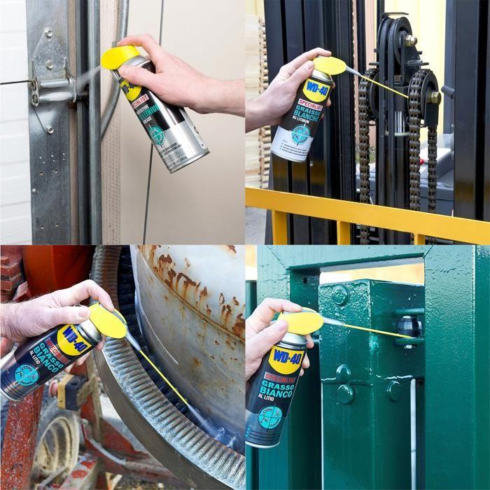 Lubrifiant wd40 modele au lithium en spray - 400 ml - Blanc