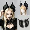 Halloween Dark Bat Ears Headband Devil Cosplay Prop Gothic Vampire Bat Headpiece Adjustable