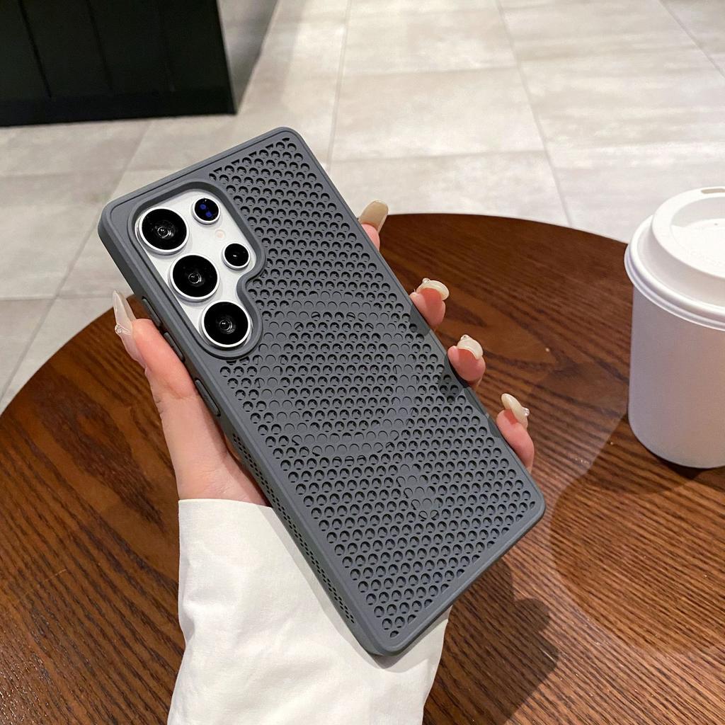 Honeycomb Mesh Cooling Suitable for Samsung S25 Ultra Skin-sensitive Magnetic Phone Case S24 Ultra Anti Fall Protection Case