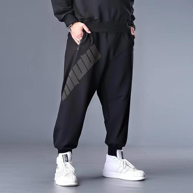 Pantaloni casual da uomo taglie forti: Pantaloni sportivi alla moda con risvolto, vestibilità ampia, lusinghieri