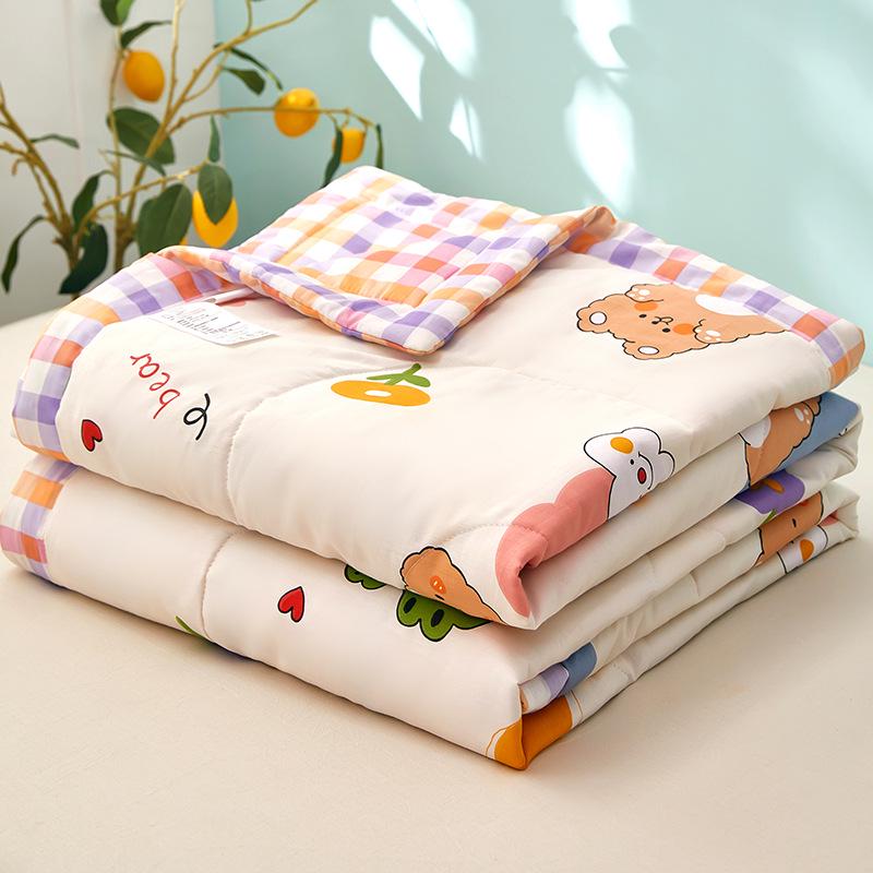 Summer Cool Cotton Quilt: Lightweight, Printed, for Double or Single Bedding