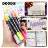 Pack of 12Pcs Assorted Colors Colorful Outline Pens Glitter Pens Set Kids Double Line Outline Pens for Arts and Crafts