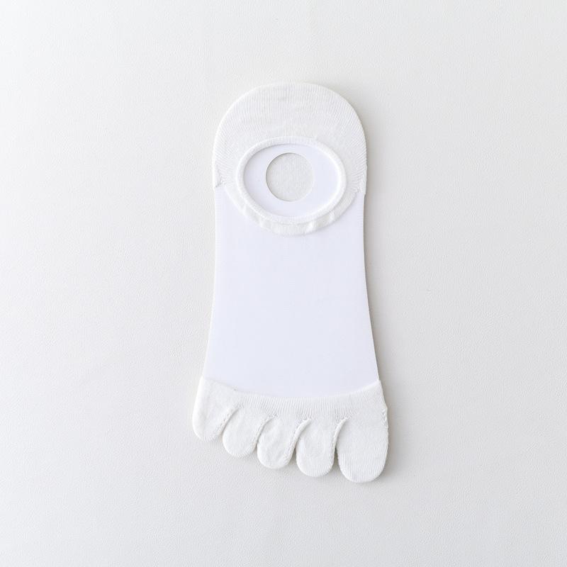 Five-Finger Socks Women'S Stockings Spring And Summer Thin Cotton Sweat-Absorbing Anti-Take-Off Socks Invisible Socks Shallow Mouth Boneless Toe Socks