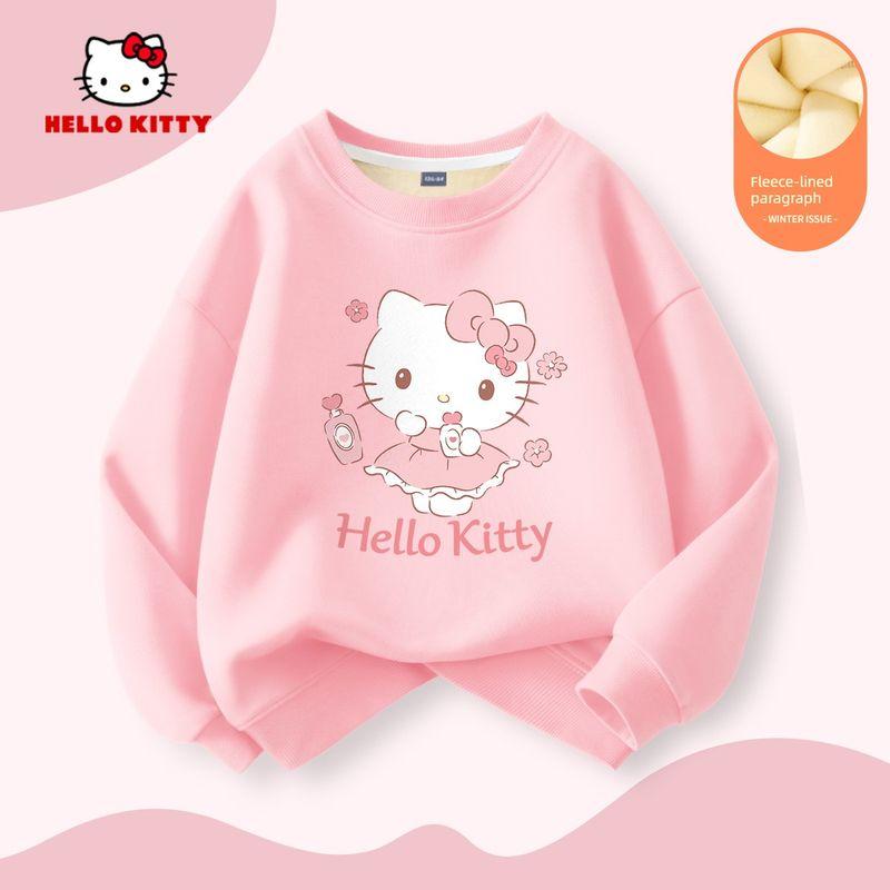 Hello Kitty Girls' Spring Outfit 2026 New Children's Sportswear Spring Tops Girls' Sweatshirts