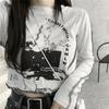 VAYLA Gothic Goth Style Tshirt Women Autumn Long Sleeve Grunge Crop Tops Vintage T-shirt Harajuku Tees Streetwear Clothes Punk