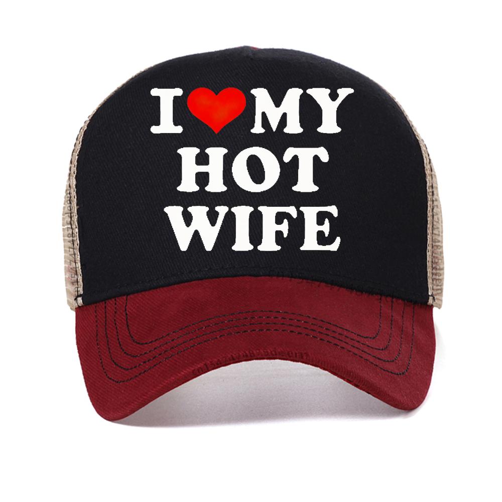 Funny I Love My Hot Wife cap So Plese Stay Away From Me Meme baseball caps Fashion Unisex adjustable Breathable snapback hats Adjustable красный