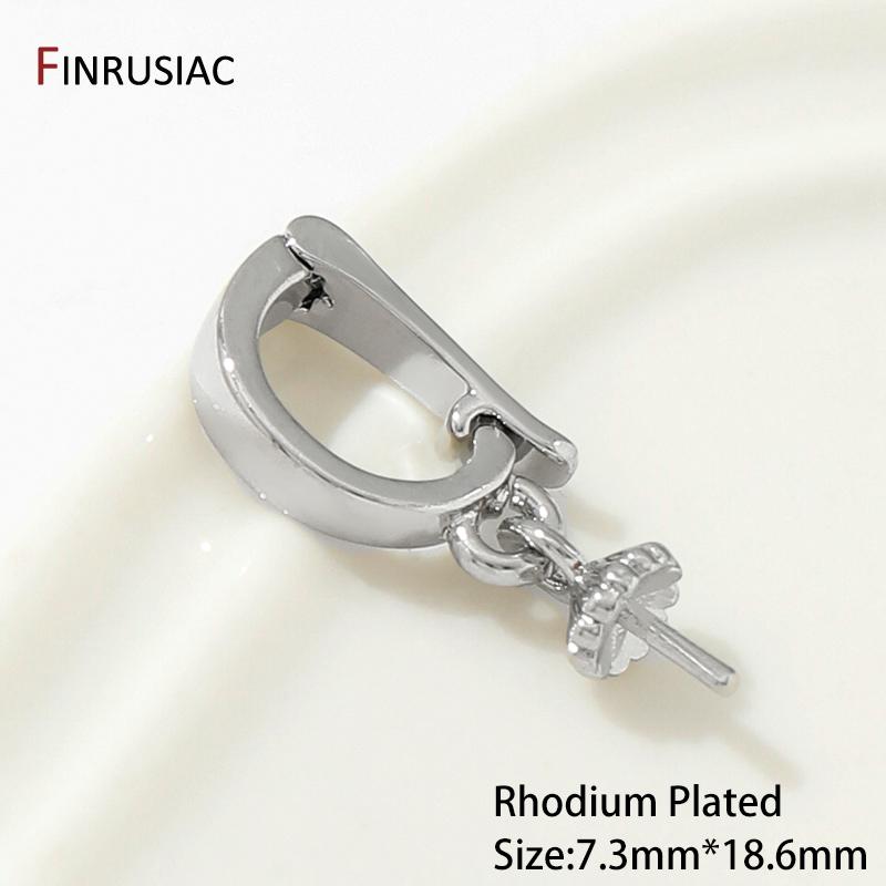18K Gold Plated Pendant Bail Clasps With Pearl Mounting,Brass Jewelry Connector Clasps DIY Handmade Jewelry Findings Wholesale
