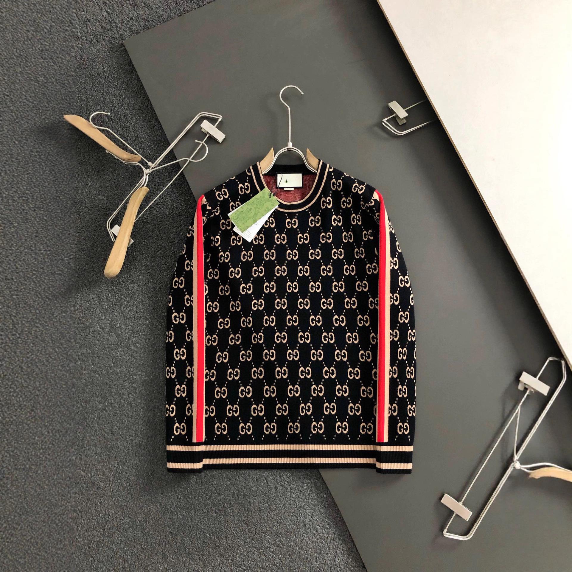 

Чоловічий розкішний осінньо-зимовий светр з жаккардового в язання з принтом літери G Large