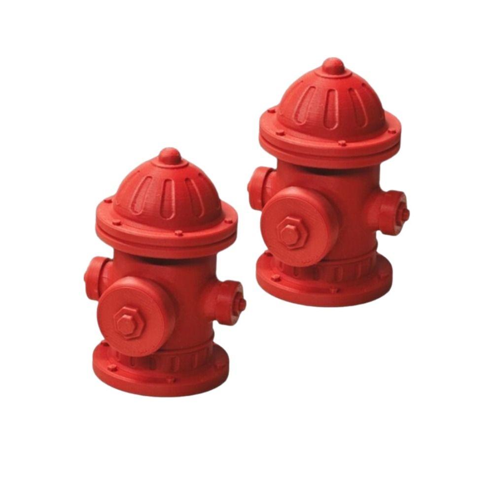 Red Plastic Scale Fire Hydrant Highly Detailed Fire Cock Model Action Figures Scene