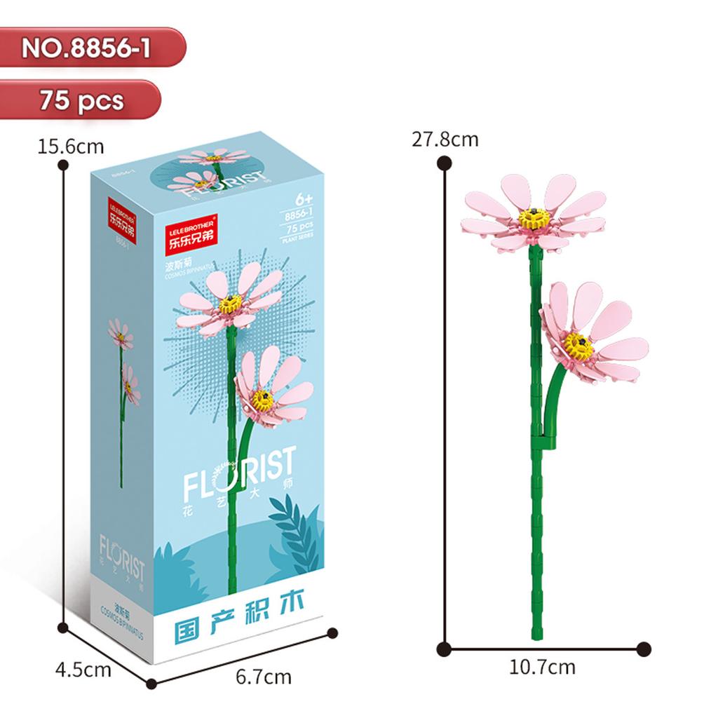 Hot Creative Small Building Block Flower Art Classic Brick Mini Potted Plant Gift For Girls Desk Decoration Simple Assembly Toys