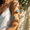 Pulsera brazalete de flor de esmalte elegante estilo boho para mujer, brazalete geométrico en espiral de moda, joyería para fiesta en la playa