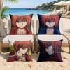 RRurouni Kenshin Anime Cushion Cover Silky Short Plush Invisible Zipper Dustproof Sofa Pillow Case For Home Decor