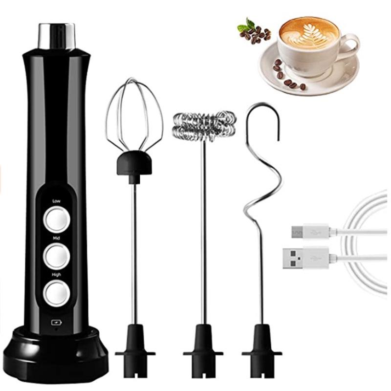 USB-Rechargeable Handheld Electric Milk Frother & Egg Beater