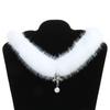 Elegante Hochzeitskette Elegante Halskette Stilvolle Choker-Halskette Schneeflocken-Anhänger-Halskette Plüschmaterial für Damen