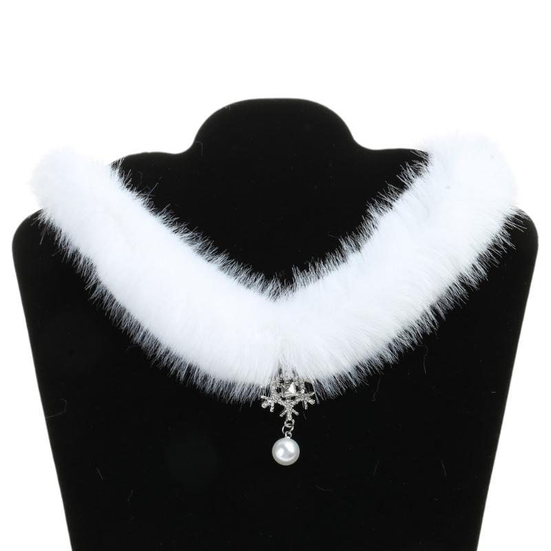 Elegante Hochzeitskette Elegante Halskette Stilvolle Choker-Halskette Schneeflocken-Anhänger-Halskette Plüschmaterial für Damen