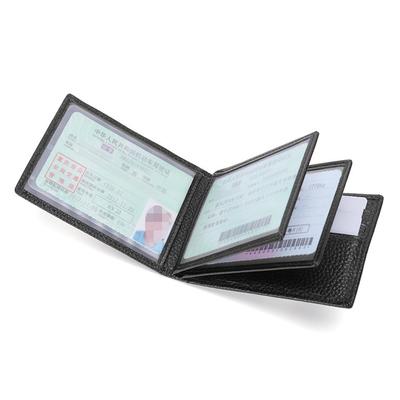 Stall funda de cuero genuino para licencia de conducir, cuero de vaca de primera capa, funda para tarjeta de licencia de conducir de vehículo de motor, tarjetero para licencia de conducir