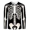 Spring and Autumn Round Neck 3D Skeleton Skull Pattern Printed Top Fashionable Casual Long Sleeved Men's T-shirts