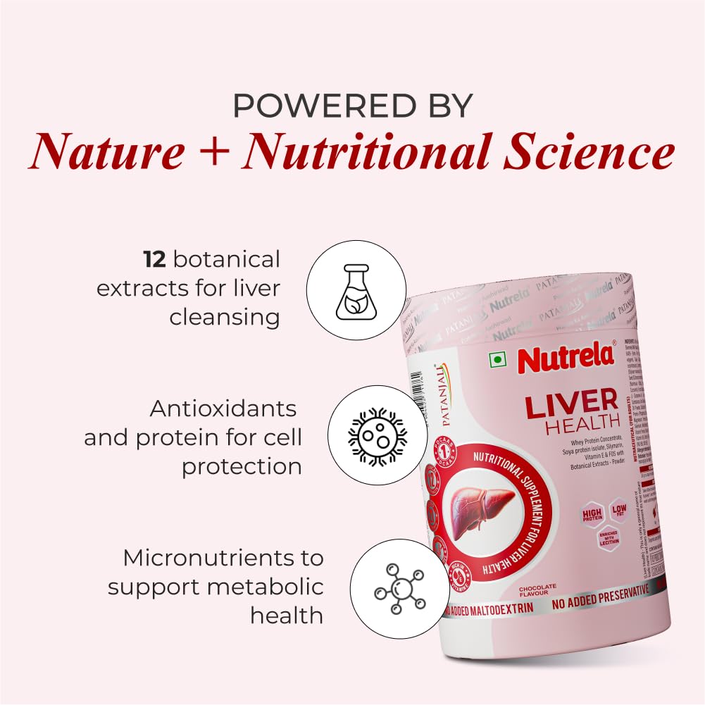 Nutrela Liver Health High-Protein Nutritional Supplement with Botanical Extracts & 21 Micronutrients 400g