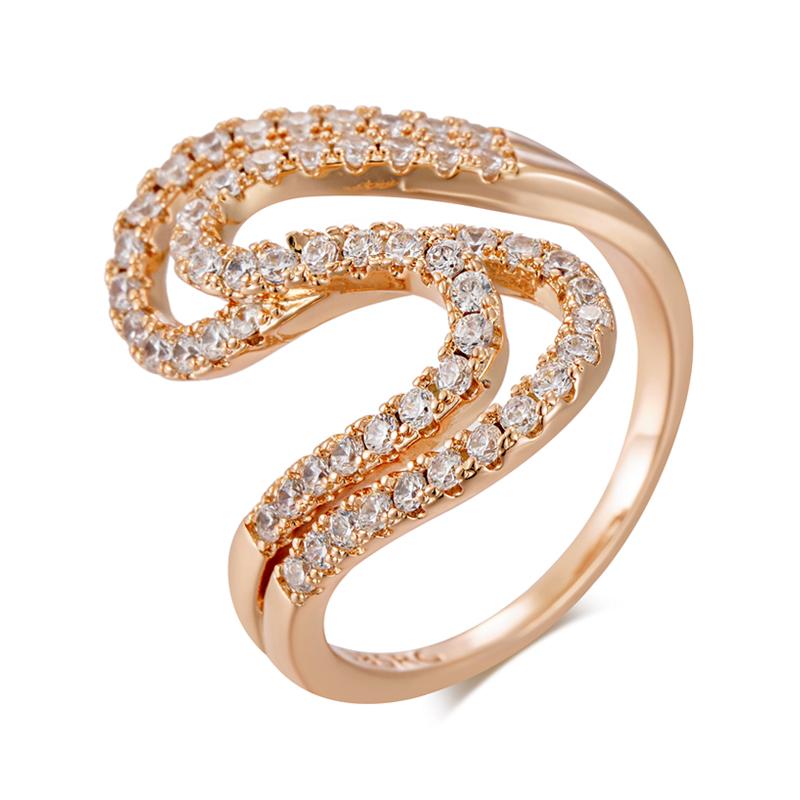 Wbmqda Unique Colorful Zircon S Shape Geometric Ring For Women 585 Rose Gold Color  Personalized Jewelry Accessories