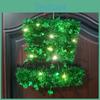 New Irish Sage Wreath St. Patrick's Shamrock Hat Ornament Green Plastic 28*37cm