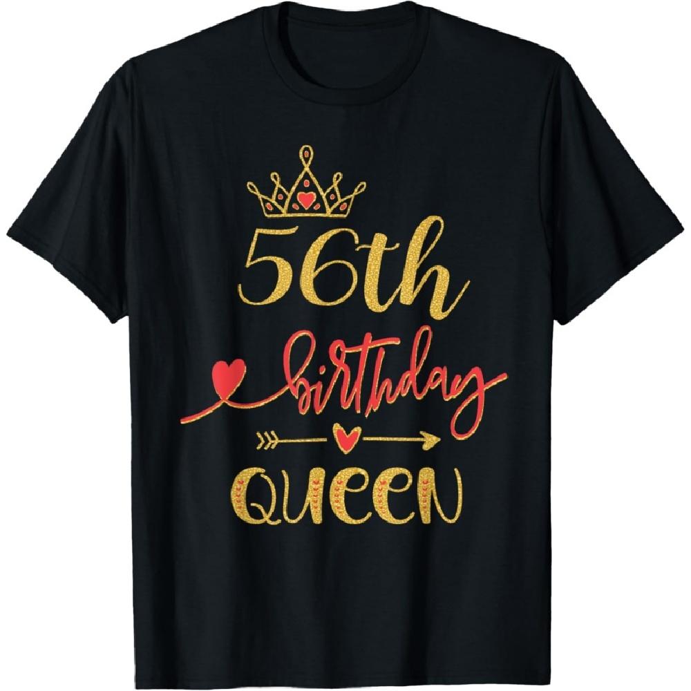 

56th Birthday Queen 56 Years Old Woman B-day Themed T-Shirt XXXXXL чёрный