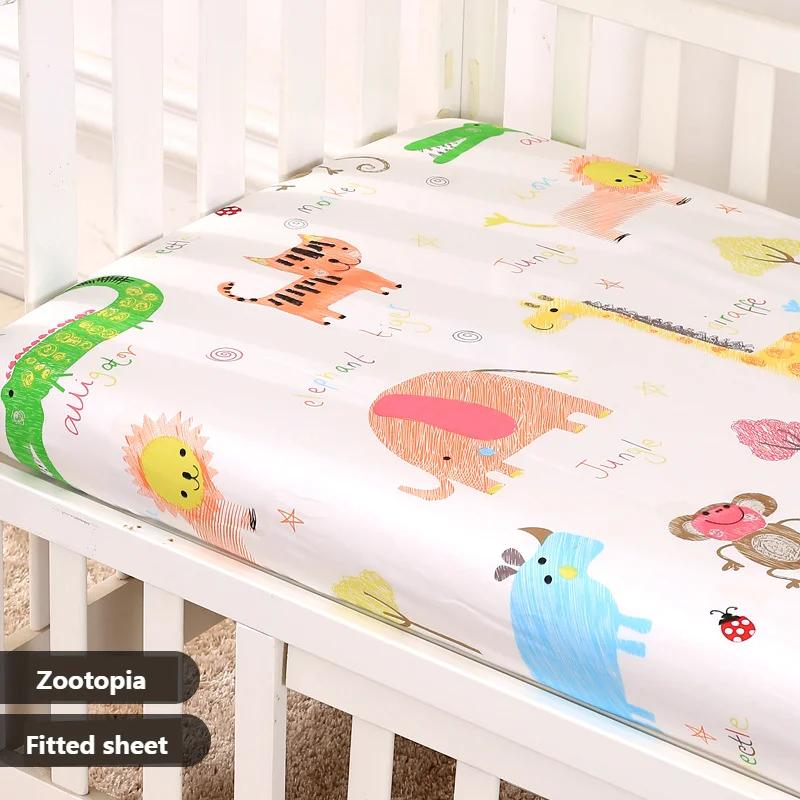 Pure Cotton Baby Mattress Cover Child Infant Newborn Fitted Sheet Soft Breathable Twill Cotton Bedding Size 120 X 65cm Mattress