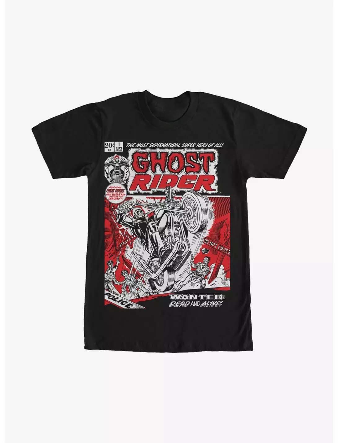 

Genuine 2026 New Ghost Rider Comic Cover Print Plus Size Men s and Women s Short Sleeve Loose Crew Neck T-Shirts 4XL