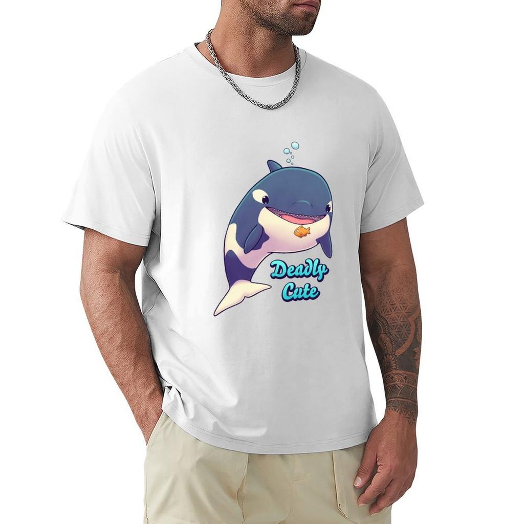 Tödlich süßer Orca Kawaii Wal Meerestiere Tiere T-Shirt Hippie Kleidung Herren T-Shirt Herren T-Shirts