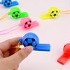 15PCS Plastic Colorful Football Whistle Toy with Rope Featival Atmosphere Noise Maker Party Game Referee Cheerleading Props