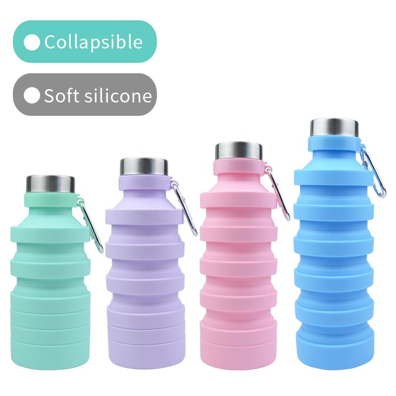 New Product Release 800ml Creative Silicone Folding Water Bottle Student Outdoor Sports Water Bottle With Large Capacity