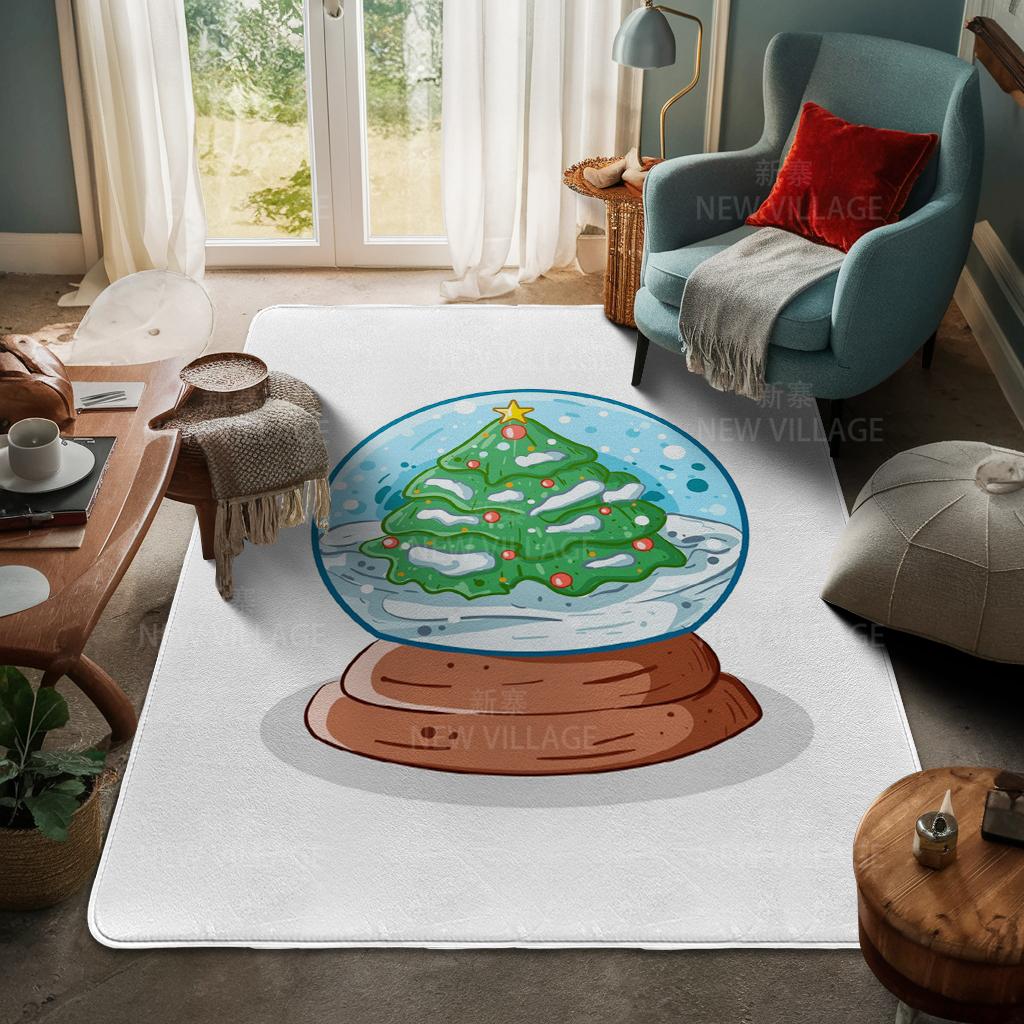 House Entrance Carpet Home Door Mat Living Room Bath Foot Bathroom Non-slip Water Absorption Rugs Bath Merry Christmas Winter