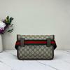 [Pre-Owned] Neo Vintage Series Gold Foil Logo Monogram Tiger Head Decorative Striped Shoulder Strap Canvas And Leather Messenger B - Excellent #7MEK5G