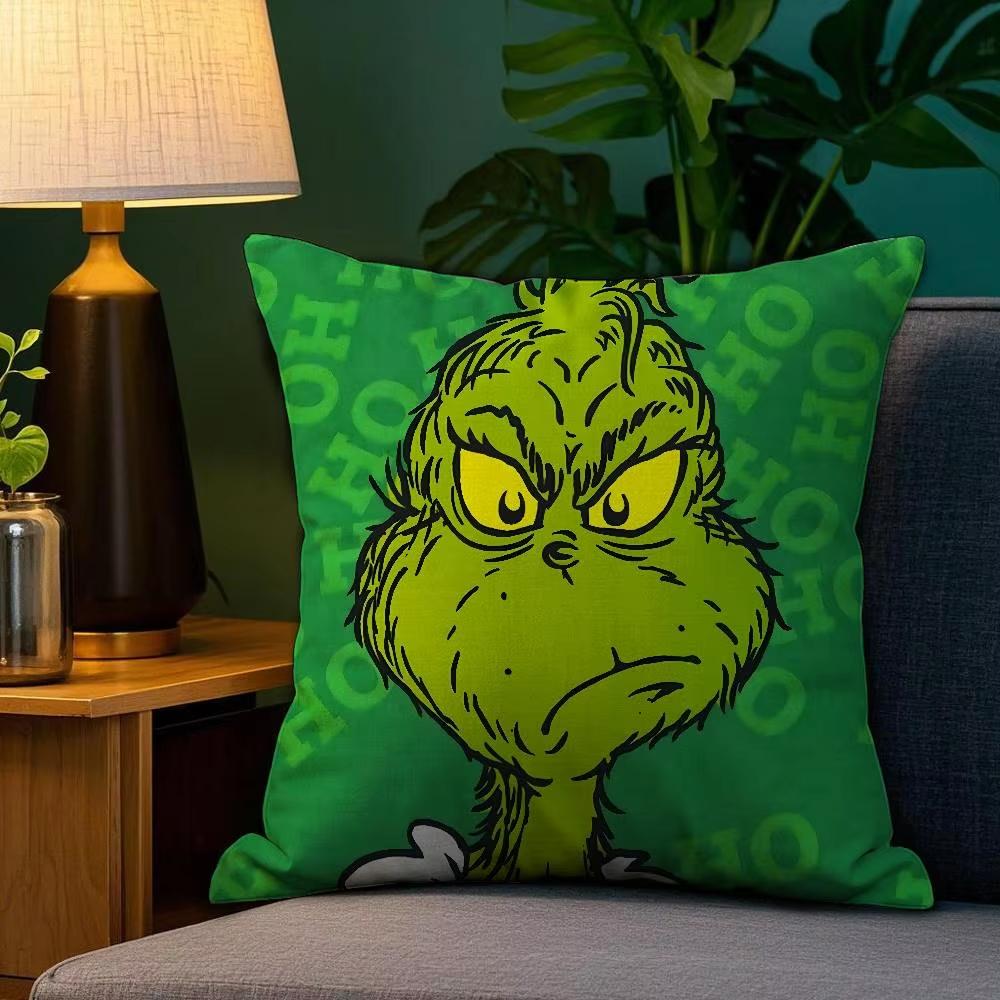 Federa Decorativa Natalizia - 45×45cm, Abbinamento Colori Rosso-Verde, Regalo di Capodanno, Copricuscino da Divano per Decorazione Ufficio e Casa