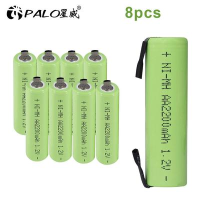 AA Kaynak Tırnaklı Şarj Edilebilir Pil AA Ni-MH 1.2V 2200mAh Philips Elektrikli Tıraş Makinesi Tıraş Makinesi Diş Fırçası için Önceden Şarj Edilmiş Pil