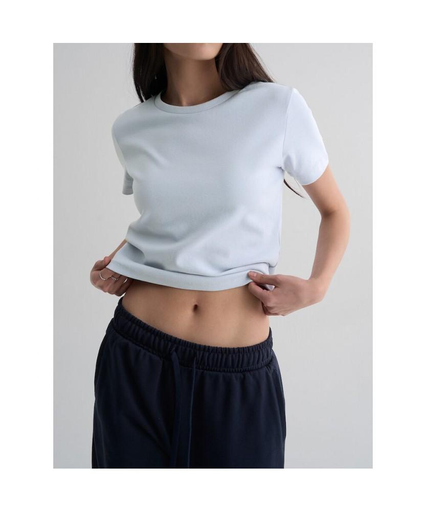 8SECONDS Crop Short Sleeve T-Shirt Sky Blue