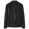 Polaire Automne Nouveau Simple Jeune Homme Court Col Montant Veste en Cuir Cuir PU Décontracté Mode