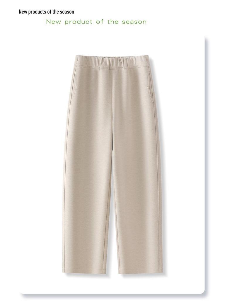Women's Dark Cashmere Wide-Leg Pants 2024 - Elastic, Loose-Fit, Autumn/Winter Long Trousers
