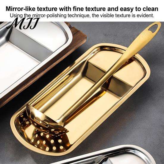 Modern Buffet Utensil Tray Stainless Steel Tray, Serving Spoon Holder with Food Tongs Kitchen for Stove Rack, Plate Rest Bread Cake, Counter