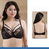 European and American Cross-chest Large Size Bra with Exquisite Embroidery Lace Flowers No Steel Ring Ultra-thin Underwear