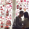 9 Sheets 85pcs Cartoon Wall Window Stickers Valentine's Day PVC Window Stickers For New Year Merry Christmas Decoration