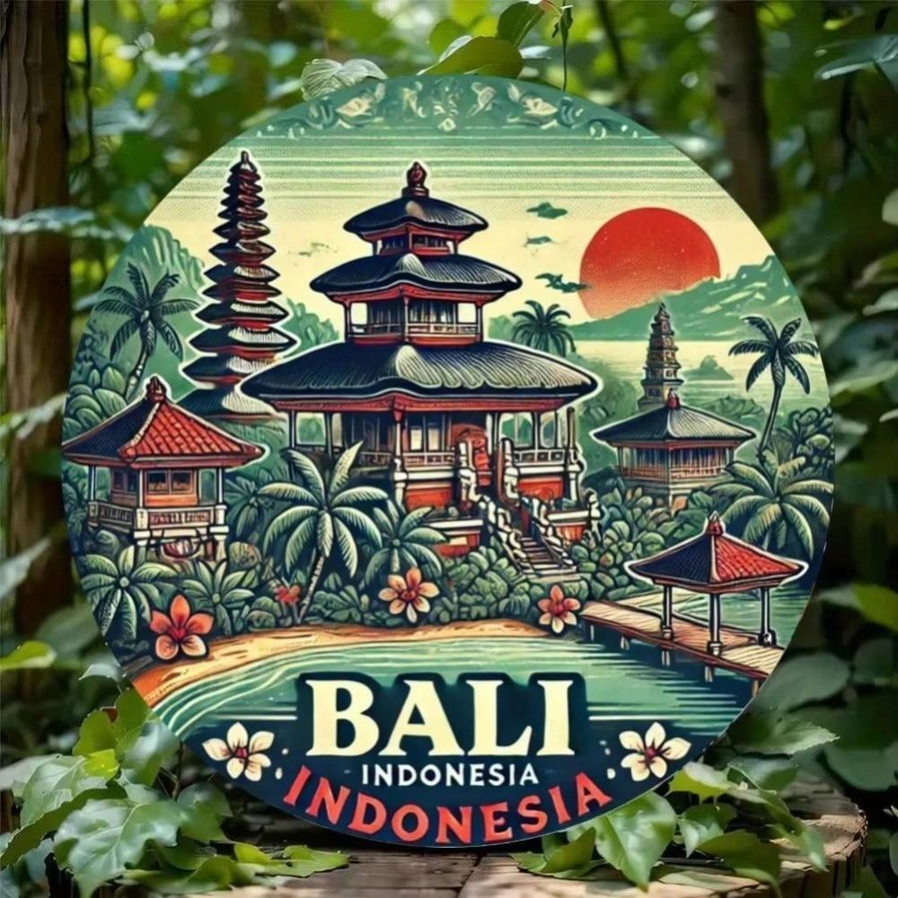 Balinese Aluminum Circle Wall Art Waterproof Hanging Decor