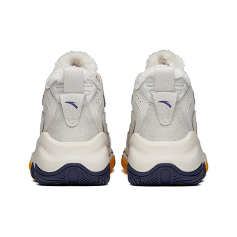Anta Life Collection Anti-Slip Wear-Resistant Lightweight Warm High-Top Casual Shoes Men's Gray Yellow Purple Sneakers 912148990-1