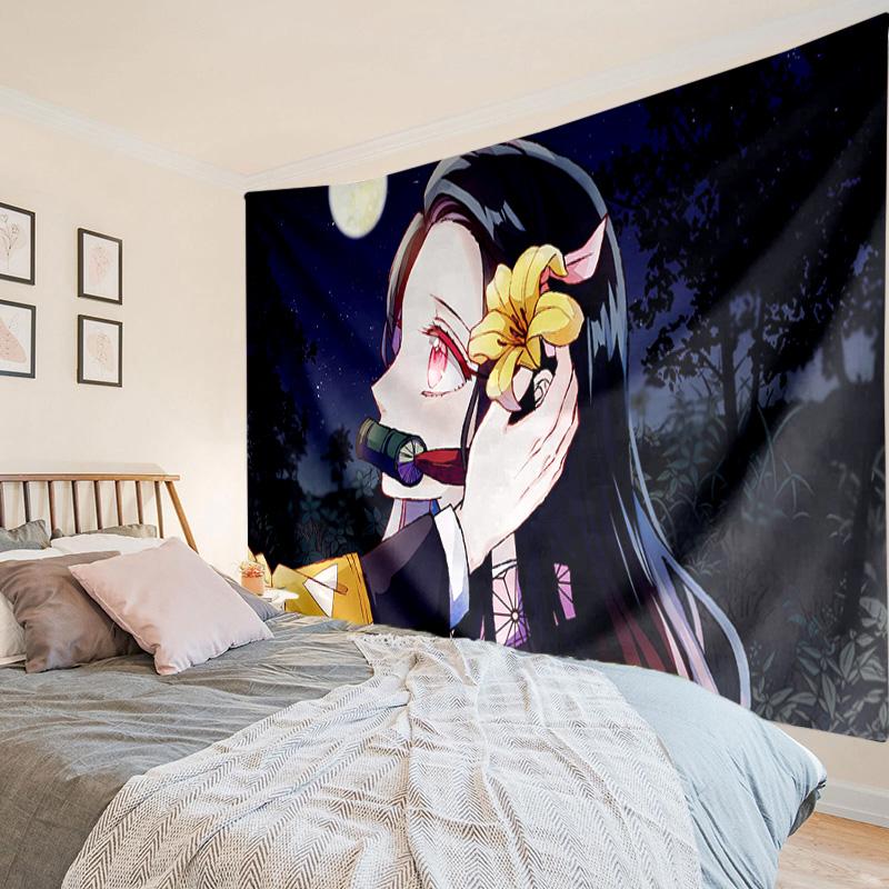 Demon Anime Group Tapestry, Unique Design Tapestry, Wall Decor for Bedroom,Livingroom, Playroom,Heartwarming Fan Holiday Gifts
