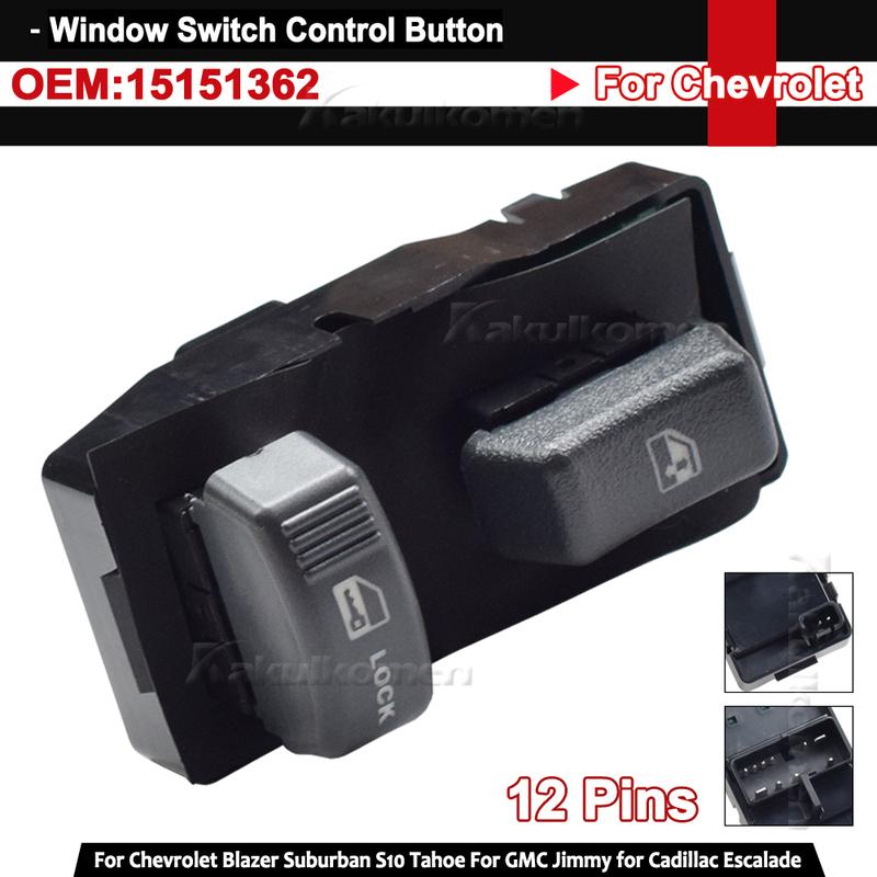 NEW 15151362 Front Passenger Power Car Window Lifter Button Switch For Chevrolet Blazer Suburban Tahoe For GMC C1500 2500 3500