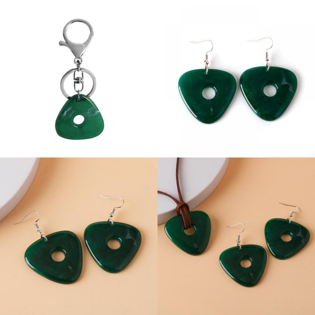 Coraline und die geheime Tür Schmuckset mit geometrischen Ohrringen und Jade-Anhänger für Damen