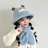 Children's Hat Scarf Two-piece Set Winter Girl Cute Rabbit Warm Basin Hat Boy Baby Winter Bucket Hat