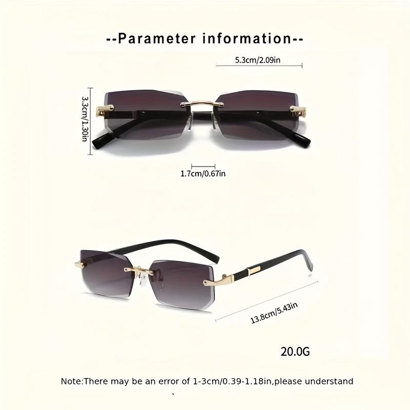 2 Pieces of Fashionable Glasses Set Retro Frameless Couple Metal Accessories Street Style and Daily Commuting Trend