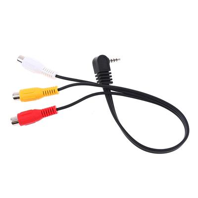 High Speed 90Degree 3.5Mm Male Jack To 3 Rca Female Plug Adapter Audio Converter